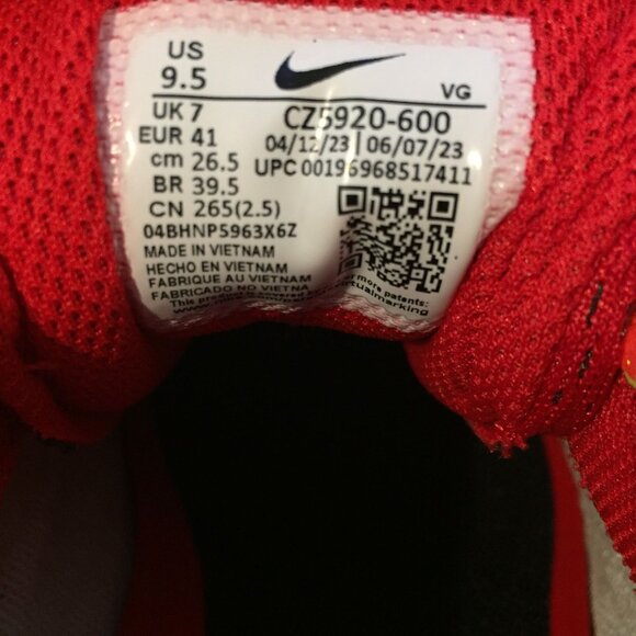 Nike Womens Hyperdiamond 4 Pro University Renew Red White CZ5920-600 Size 9.5 - Picture 7 of 7